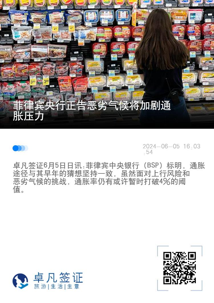菲律宾央行正告恶劣气候将加剧通胀压力
