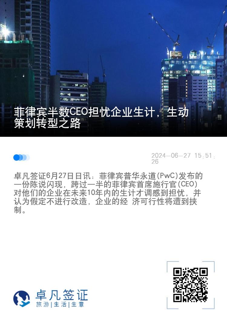 菲律宾半数CEO担忧企业生计，生动策划转型之路