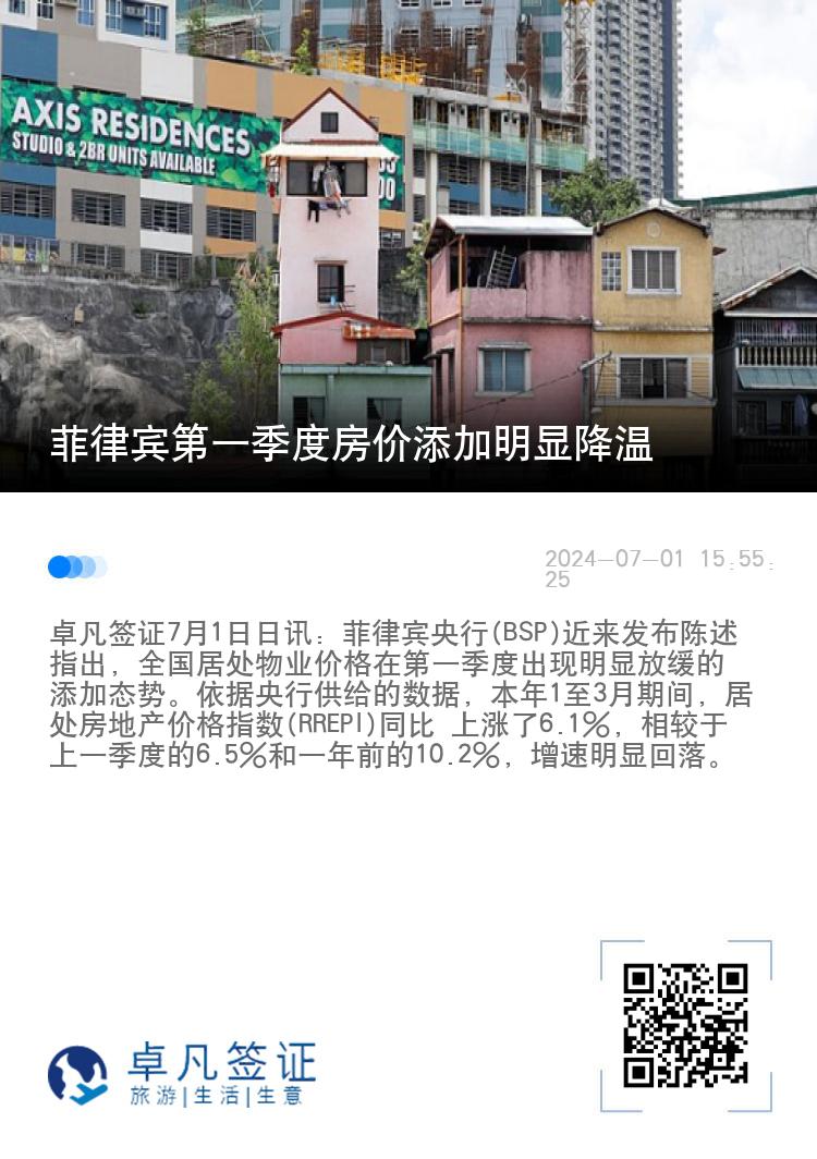 菲律宾第一季度房价添加明显降温