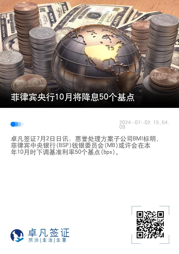 菲律宾央行10月将降息50个基点