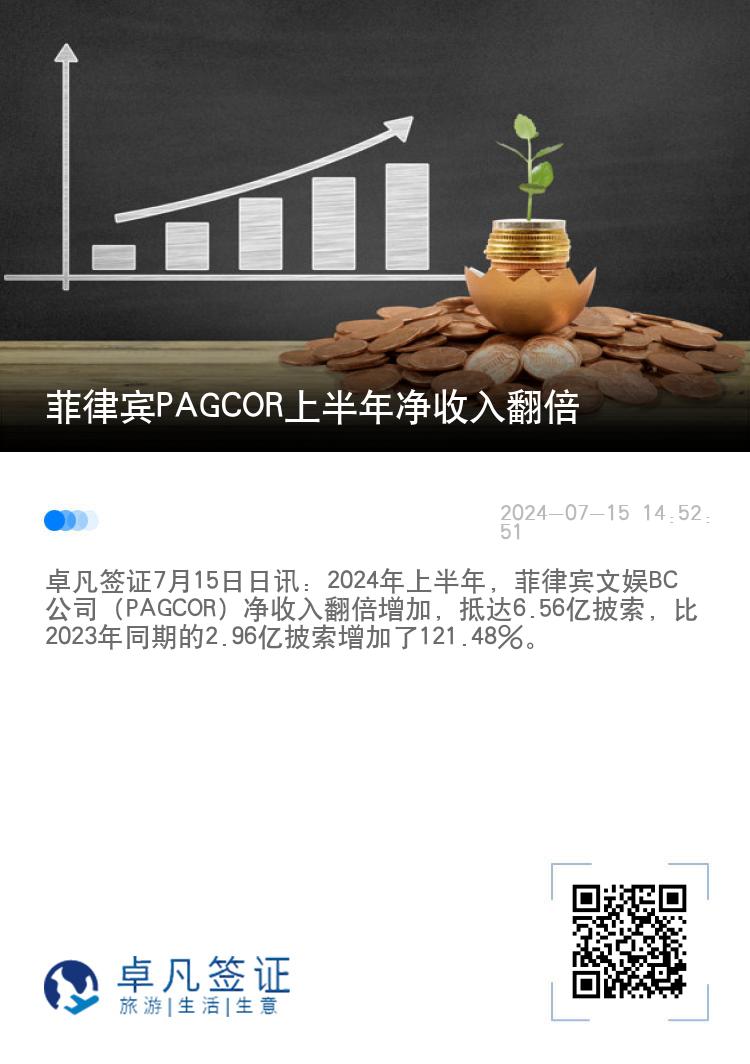菲律宾PAGCOR上半年净收入翻倍