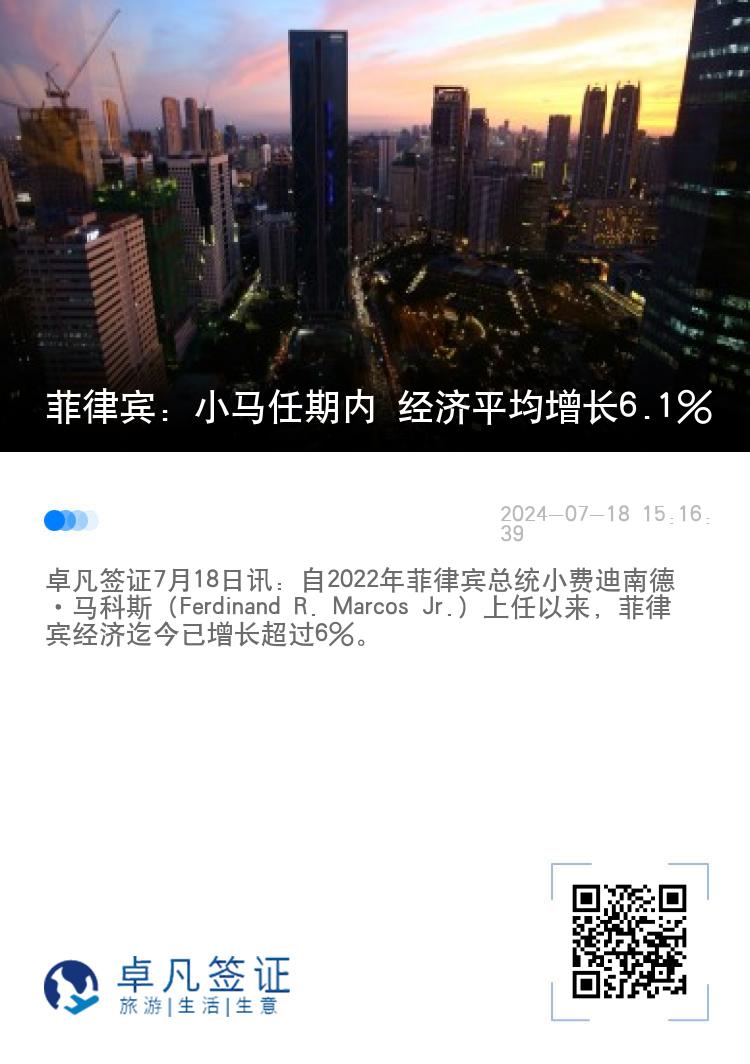 菲律宾：小马任期内 经济平均增长6.1%