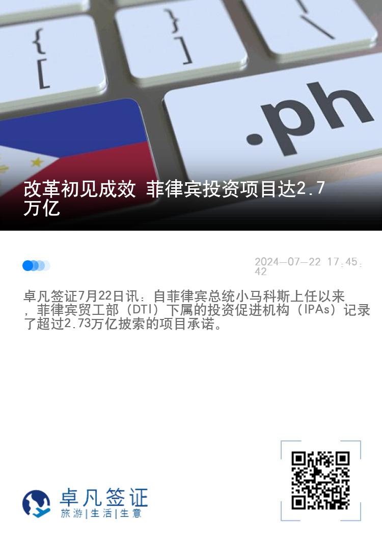 改革初见成效 菲律宾投资项目达2.7万亿