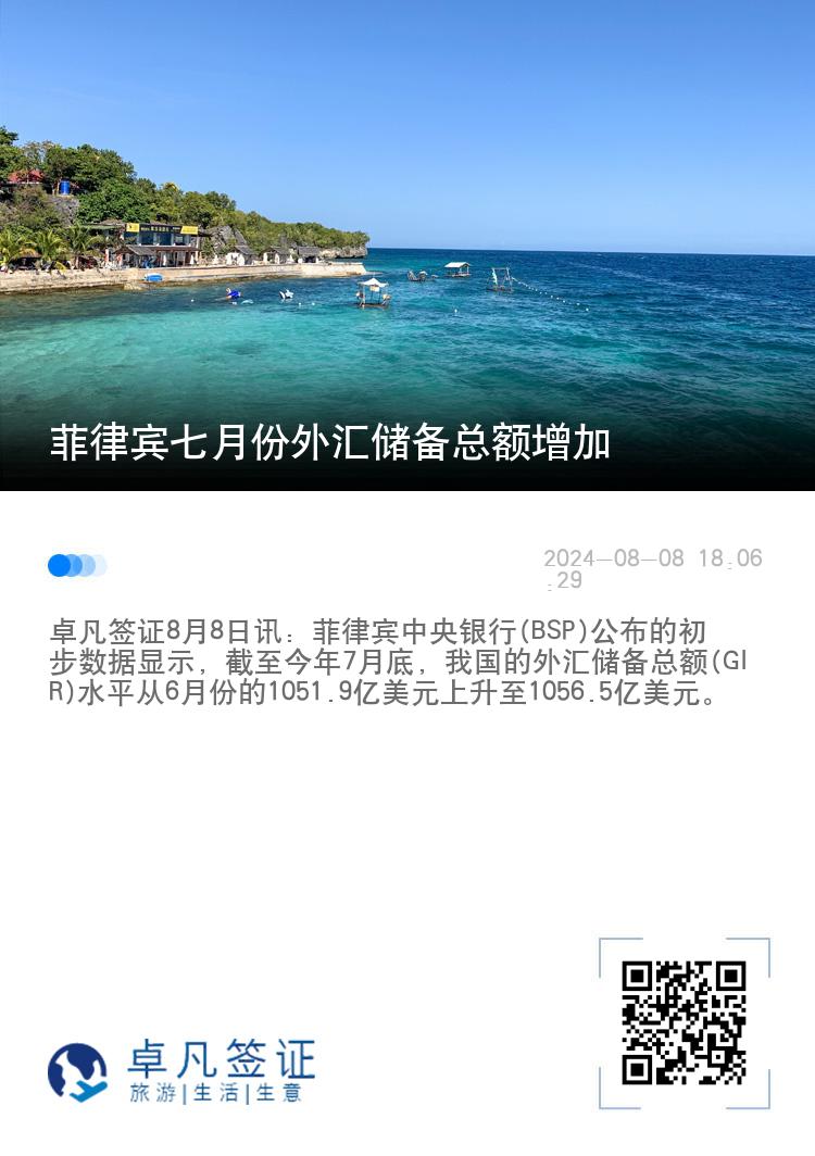 菲律宾七月份外汇储备总额增加