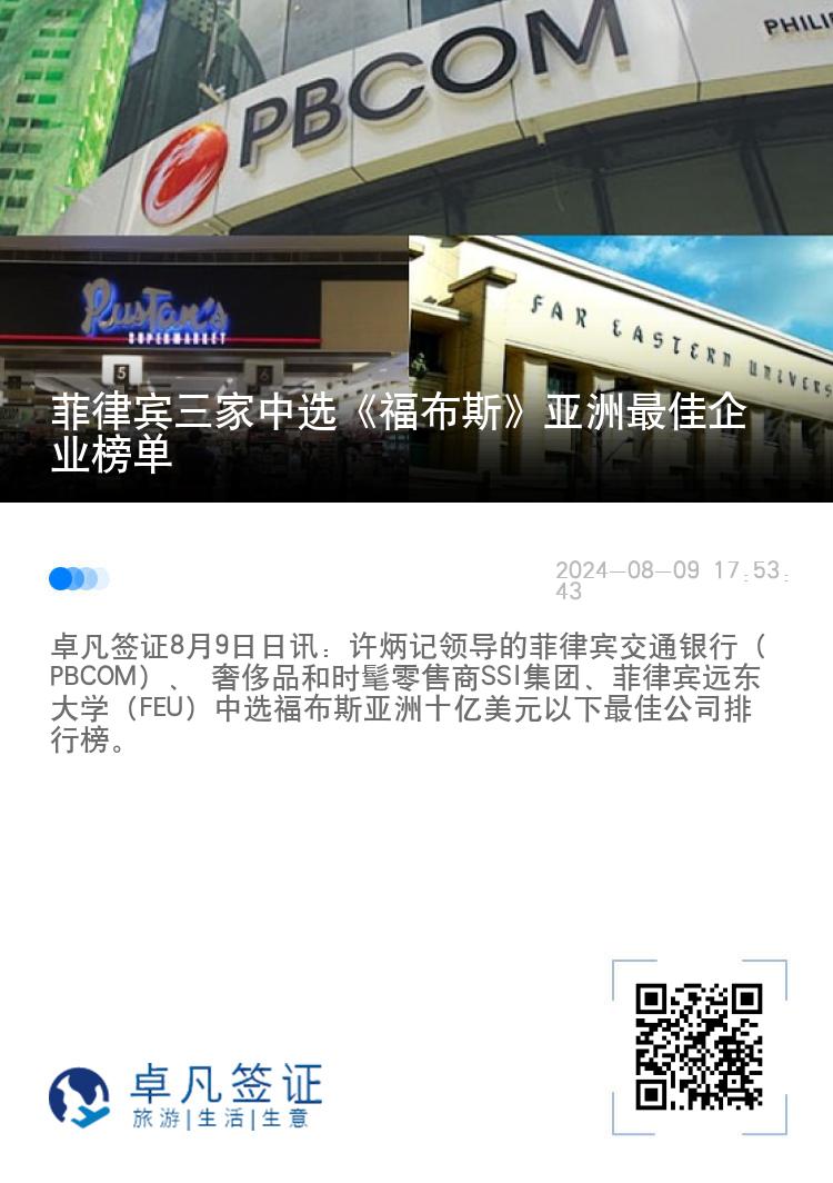 菲律宾三家中选《福布斯》亚洲最佳企业榜单