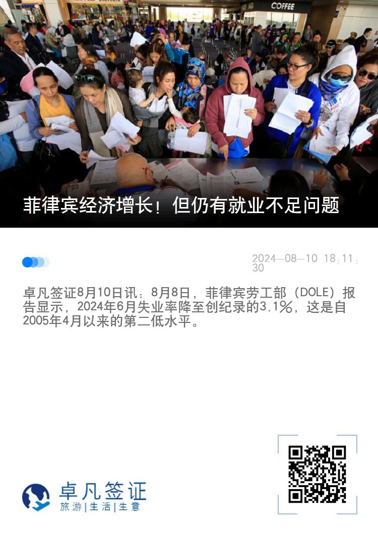菲律宾经济增长！但仍有就业不足问题