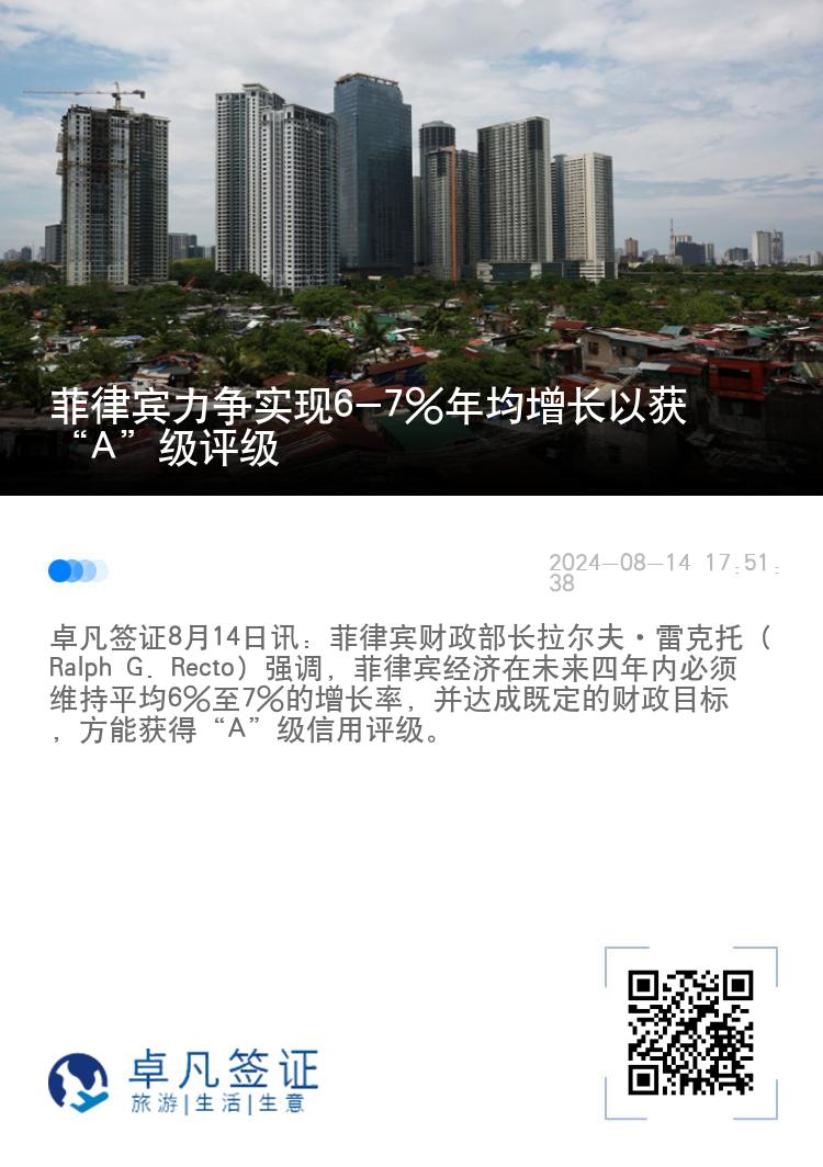 菲律宾力争实现6-7%年均增长以获“A”级评级