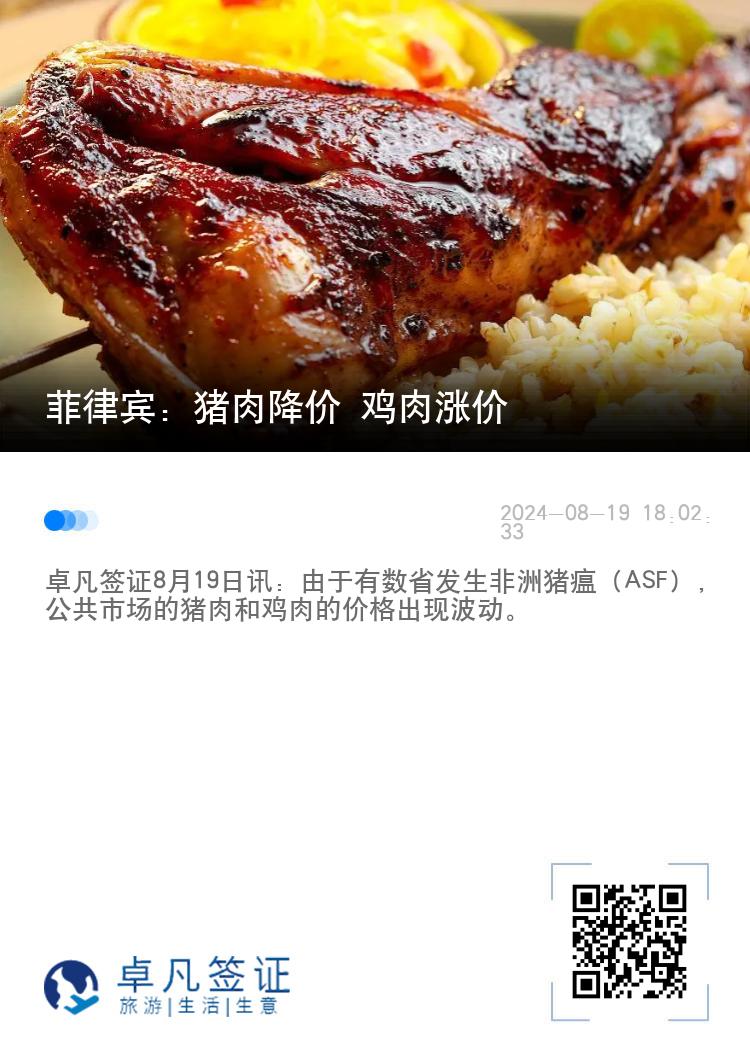 菲律宾：猪肉降价 鸡肉涨价