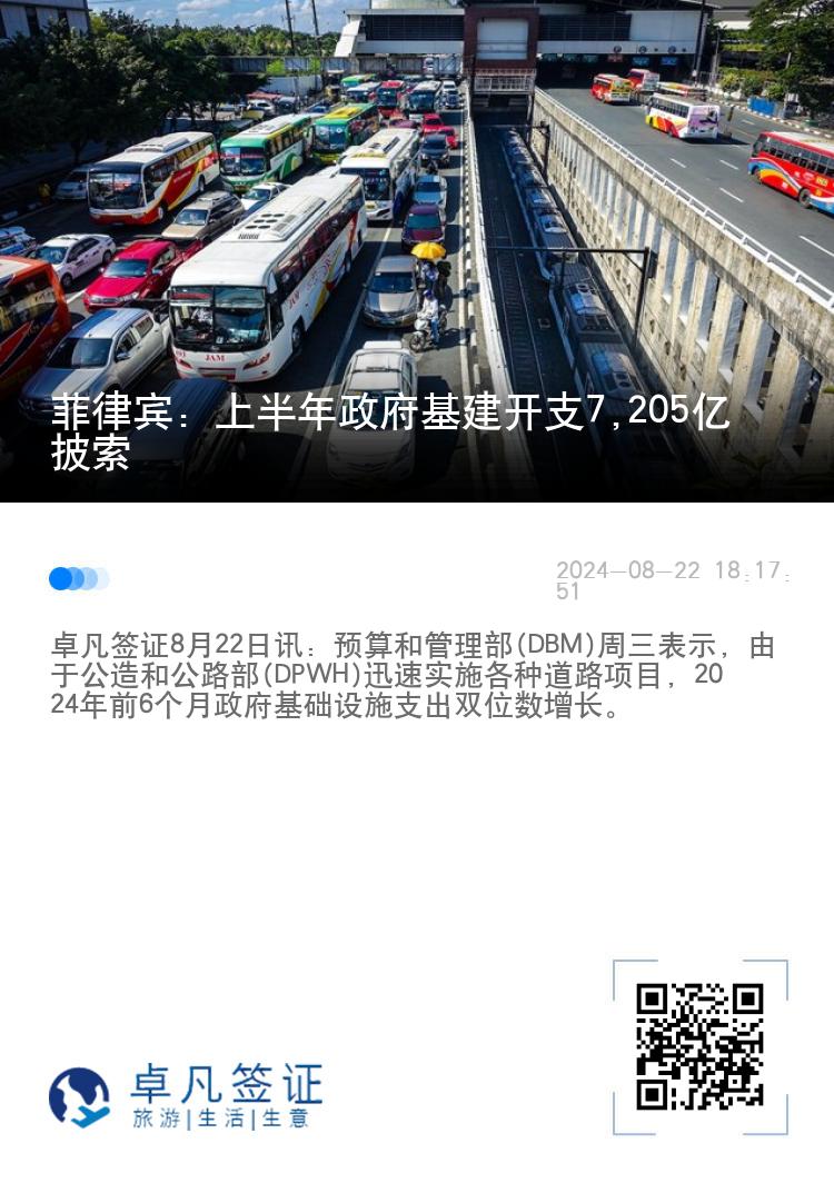 菲律宾：上半年政府基建开支7,205亿披索