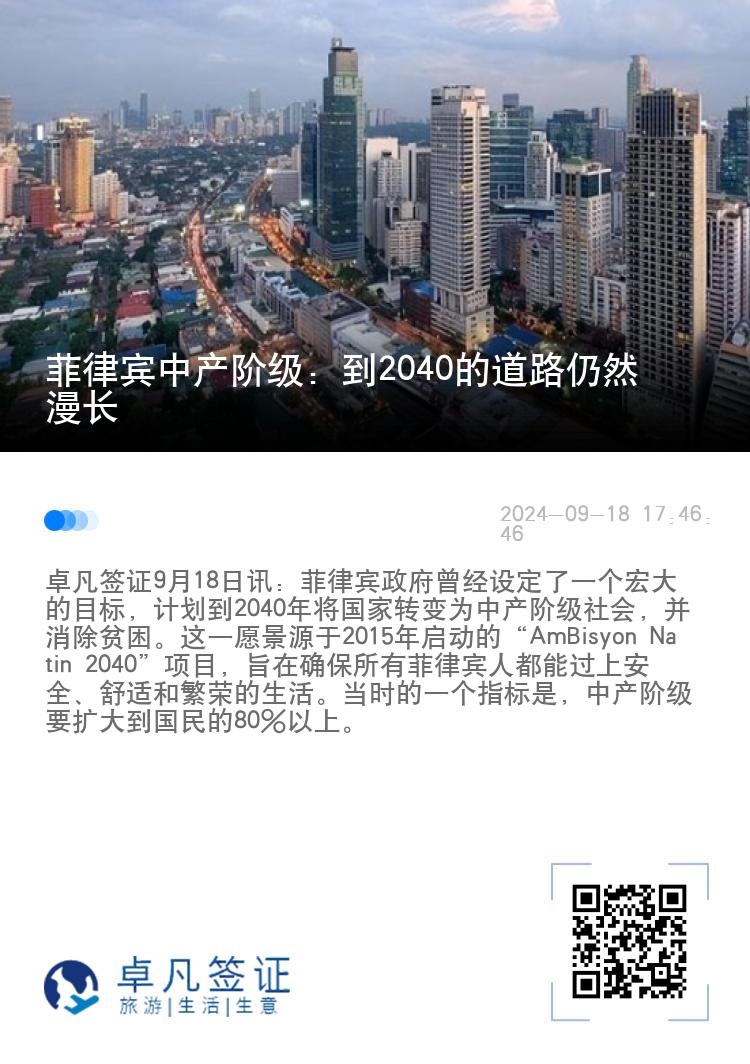 菲律宾中产阶级：到2040的道路仍然漫长