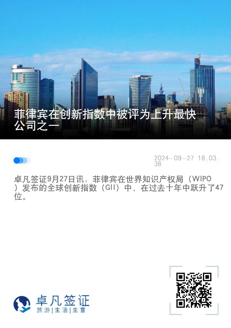 菲律宾在创新指数中被评为上升最快公司之一