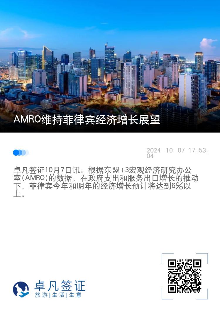 AMRO维持菲律宾经济增长展望