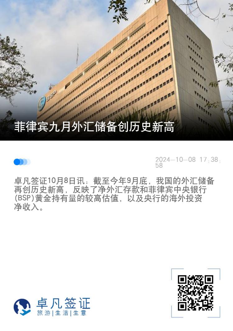 菲律宾九月外汇储备创历史新高
