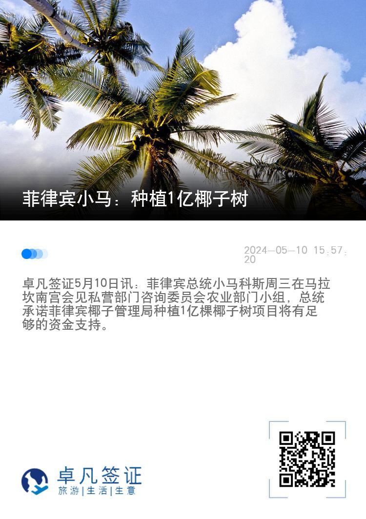 菲律宾小马: 种植1亿椰子树