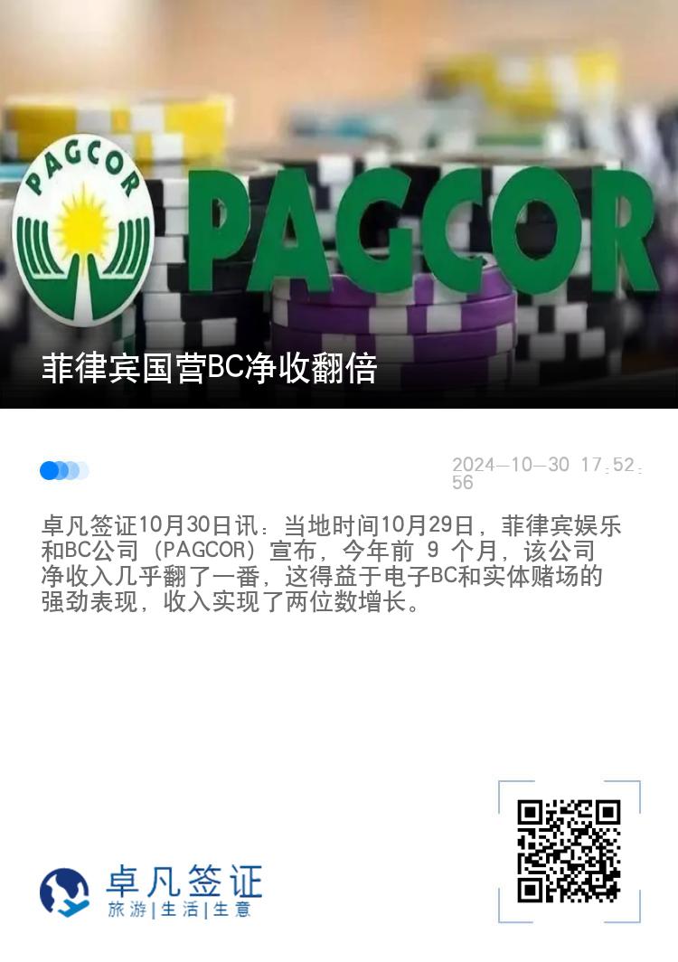 菲律宾国营BC净收翻倍