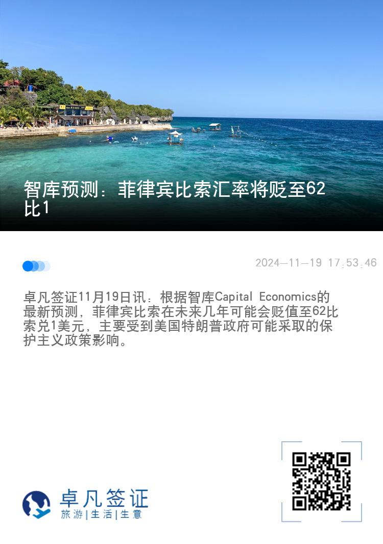 智库预测：菲律宾比索汇率将贬至62比1