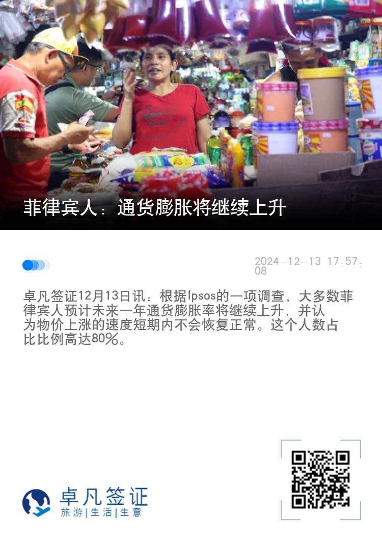菲律宾人：通货膨胀将继续上升