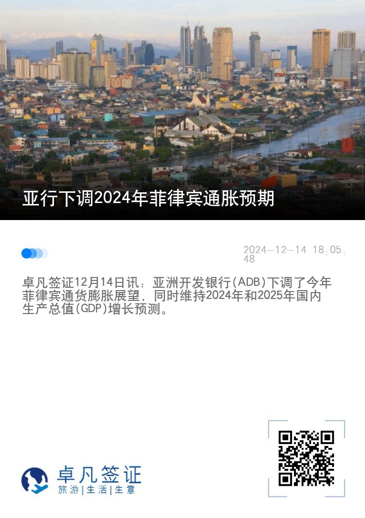 亚行下调2024年菲律宾通胀预期