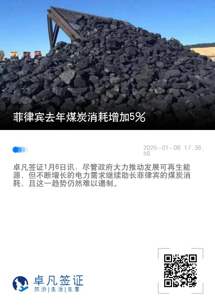 菲律宾去年煤炭消耗增加5%