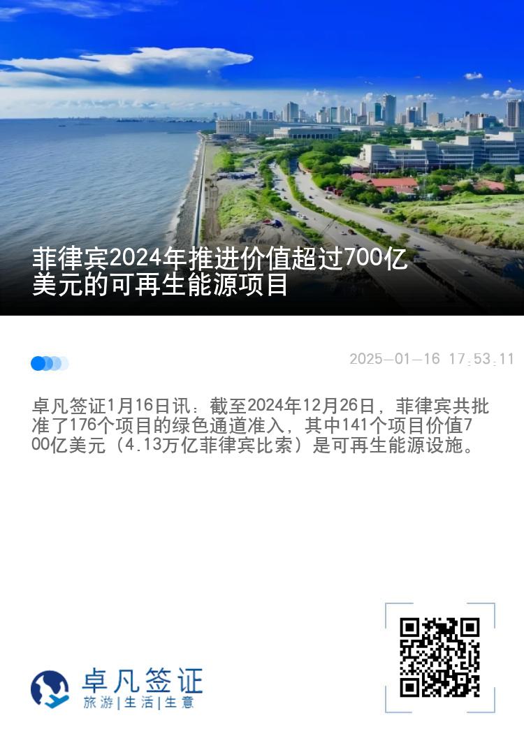 菲律宾2024年推进价值超过700亿美元的可再生能源项目