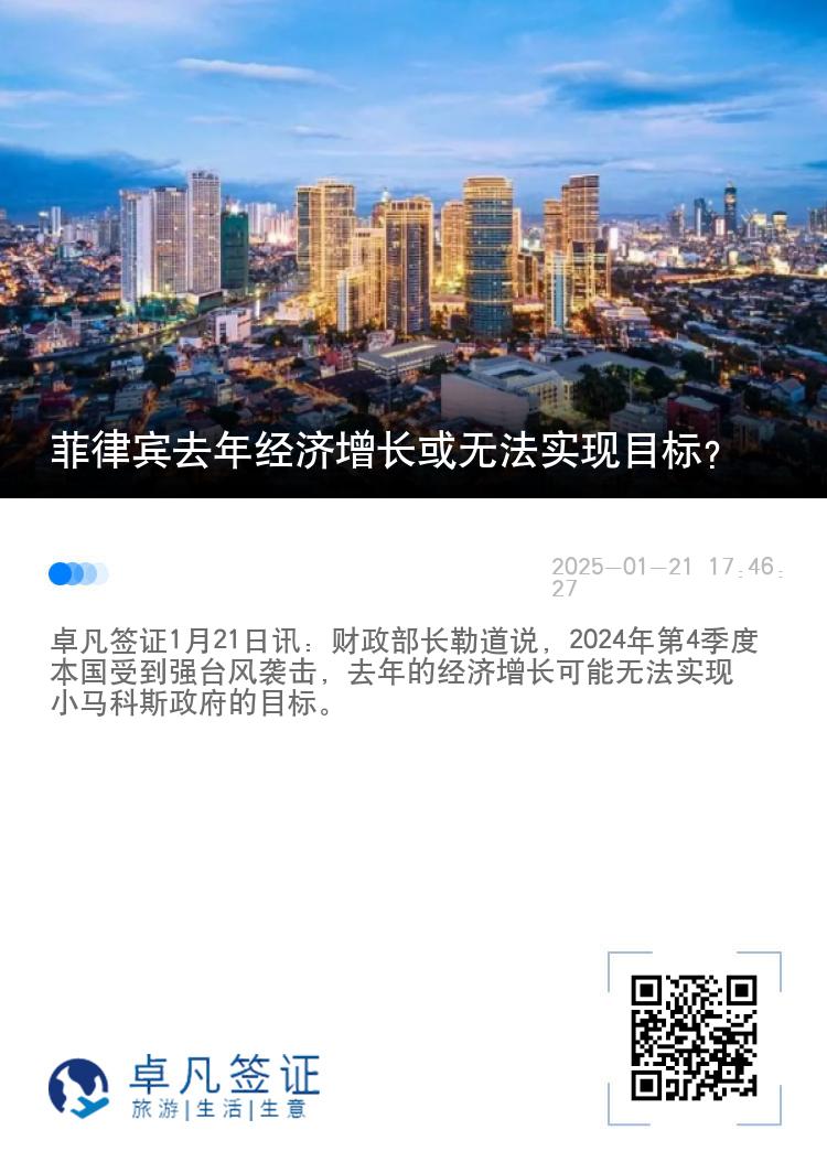 菲律宾去年经济增长或无法实现目标？
