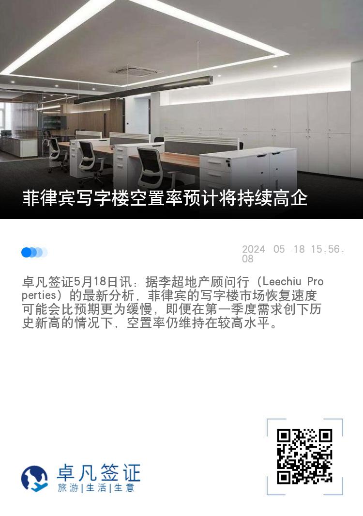 菲律宾写字楼空置率预计将持续高企